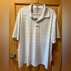 Champion Mens Polo Golf Shirt XXL White Stripe Duo Dry Short Sleeve Casual
